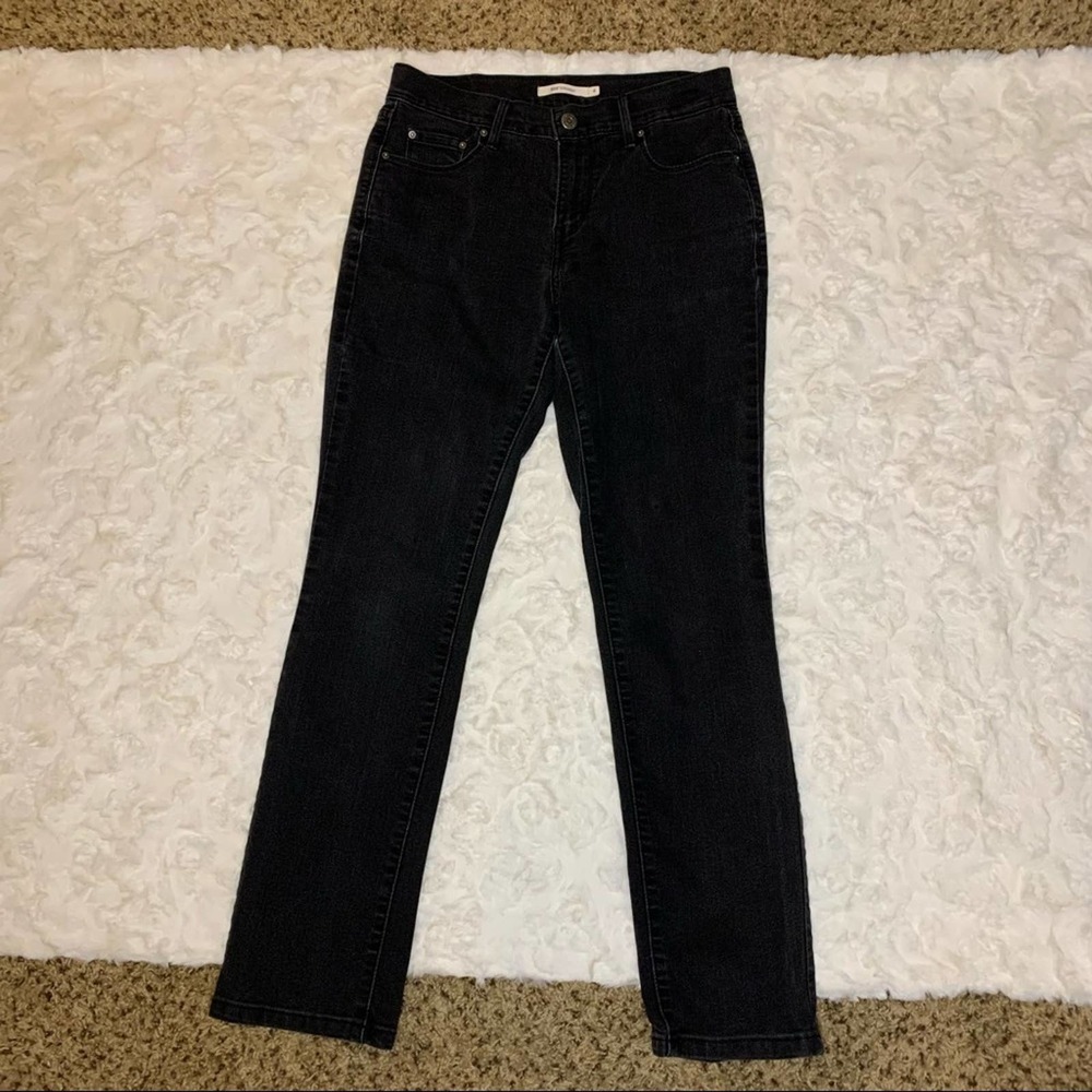LEVIS Straight Mid-Rise Jeans Women's size 4 W27 L30 Black Denim